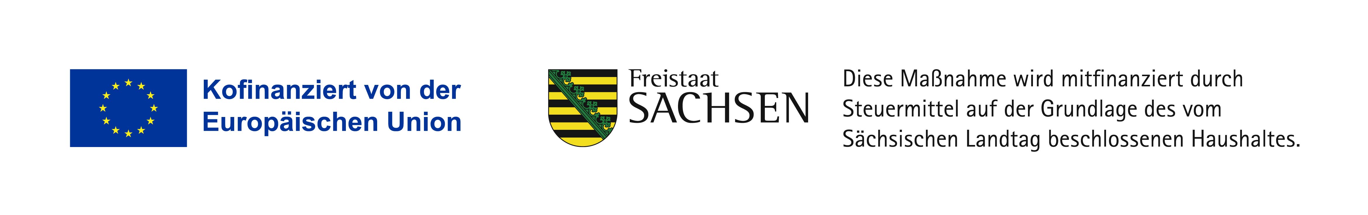 Logo der EU und dem Freistaat Sachsen